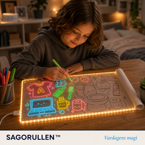 Sagorullen | Pyssel-rulle med motiv för Saga Tavlan – 3 meter saga att spåra