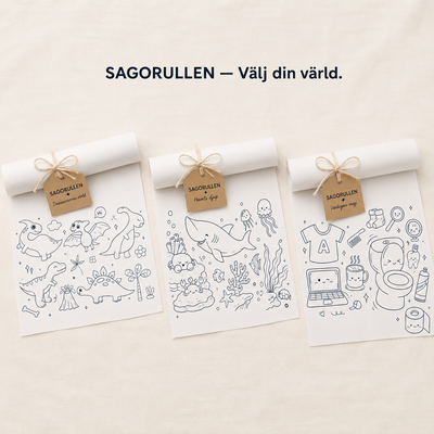 Sagorullen | Pyssel-rulle med motiv för Saga Tavlan – 3 meter saga att spåra