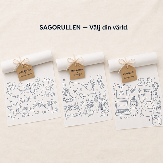 Sagorullen | Pyssel-rulle med motiv för Saga Tavlan – 3 meter saga att spåra